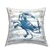 Blue Crab on Distressed Outdoor Printed Pillow Design by Jessie Perry, 18 x 7 x 18